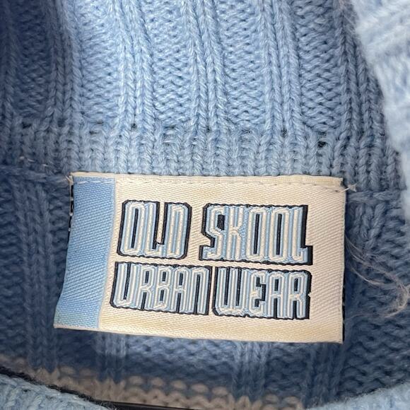 VTG Old Skool Urban Wear Mens Turtleneck Sweater Sz L Striped Skater Retro Y2K - Picture 6 of 8